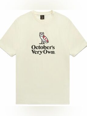 October's Very Own OVO Owl Logo T‑Shirt in Cream